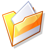 File:Crystal128-folder-orange-open.svg