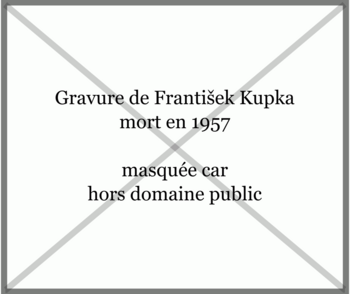 masque remplaçant les gravures de František Kupka - cul-de-lampe