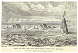 Mennonite Reserve nederzetting aan de rivier de Rat in Manitoba (1881)