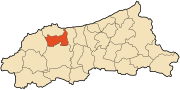 Location of Kaous in the Jijel Province