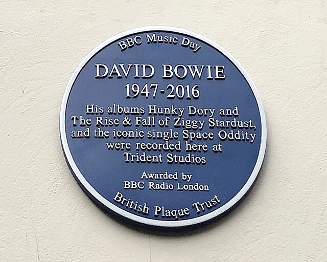 David Bowie Plaque, Trident Studios, London