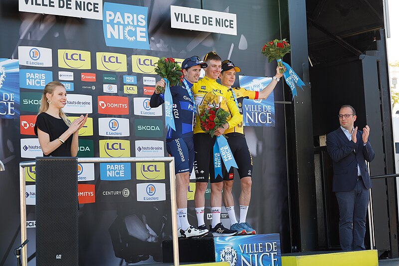 File:David Gaudu, Tadej Pogačar, Jonas Vingegaard, 2023 Paris-Nice (52928484717).jpg