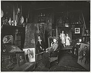 Thérèse Schwartze in har atelier, Prinsengracht 1021, Amsterdam, 1903