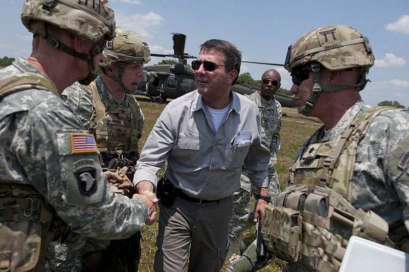 File:Defense.gov News Photo 120620-D-TT977-126 - Deputy Secretary of Defense Ashton M. Carter greets soldiers assigned to 101st Airborne Division during a counter Improvised Explosive Device.jpg