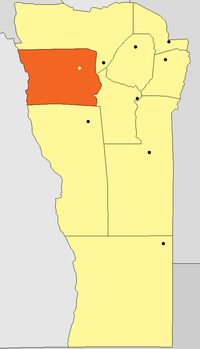 Locatie van de afdeling Belgrano in de provincie San Luis