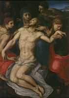 1550 English: Angelo Bronzino, Deposition of Christ, Uffizi