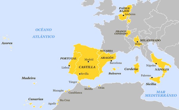 1580年的西班牙帝國 (歐洲部分)