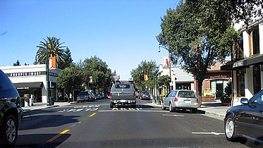 The downtown area of Los Gatos