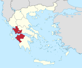 Kaart van West-Griekenland