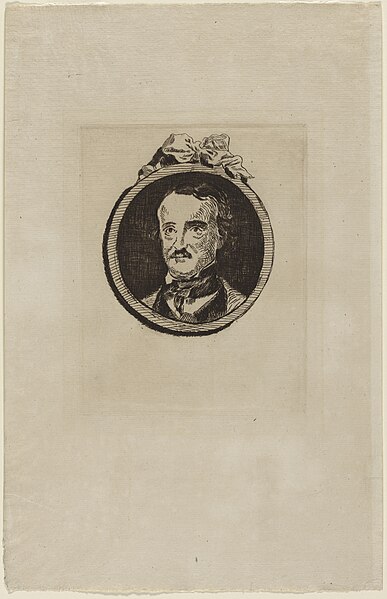 File:Edgar Allan Poe by Edouard Manet, copy after W. S. Hartshorn, c. 1875, drypoint print, from the National Portrait Gallery - NPG-NPG 82 120.jpg