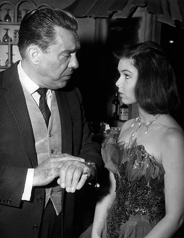 Edmond O'Brien and Yvonne Craig in 1963 episode "Sugar and Spice and Everything..."