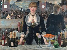 Baren i Folies-Bergère af Édouard Manet, 1882. Olie på lærred, 96×130 cm. Courtauld Institute of Art, London