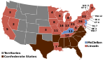 Electoral map, 1864 election