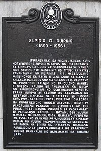 Elpidio Quirino (Quirino Grandstand) historical marker.JPG