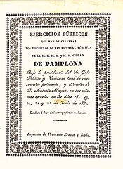 Portada de folleto con orla tipográfica moderna (1839)