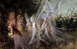 "Fairies Looking Through A Gothic Arch" av John Anster Fitzgerald ca 1864.