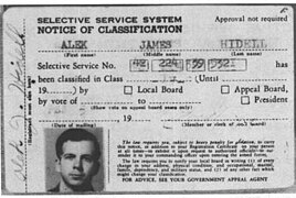 Fake service card with the name Alex J. Hidell, CE795.jpg
