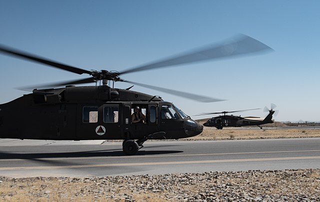 Black Hawks of the Afghan Air Force at Kandahar Airfield