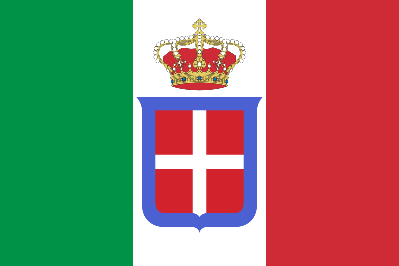 Dosiero:Flag of Italy (1861-1946) crowned.svg