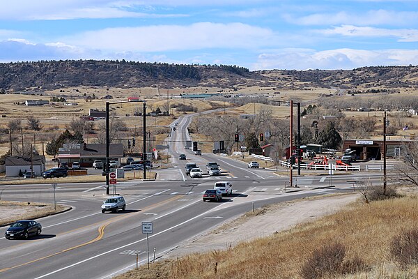 SH 86 (lower left corner to top) and SH 83 (left to right) in Franktown