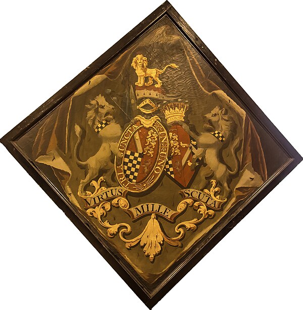 Funeral hatchment in Church of St Giles, Stoke Poges