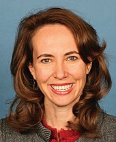 Giffords in 2008 Gabrielle Giffords, official portrait, 111th Congress.jpg