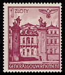 Pałac na znaczku pocztowym Generalnego Gubernatorstwa