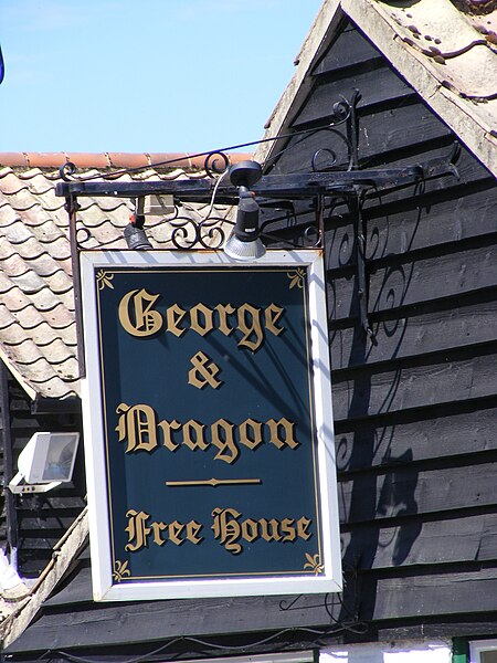 File:George ^ Dragon Public House sign, Elsworth - geograph.org.uk - 2482673.jpg