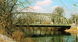 The Indiana Avenue Bridge over the Elkhart River on Goshen's north side GoshenBridge.JPG