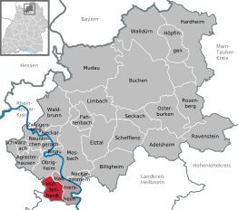 Kaart van Hüffenhardt