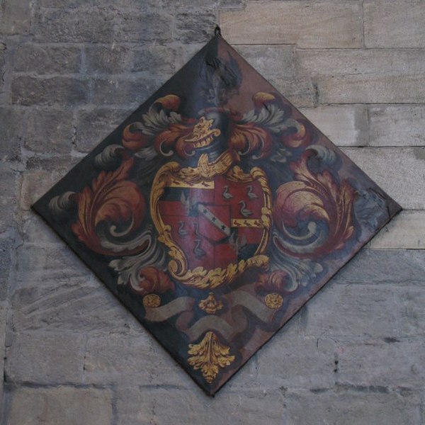 File:Hatchment on the south wall of the Nave, Hexham Abbey - geograph.org.uk - 749273.jpg