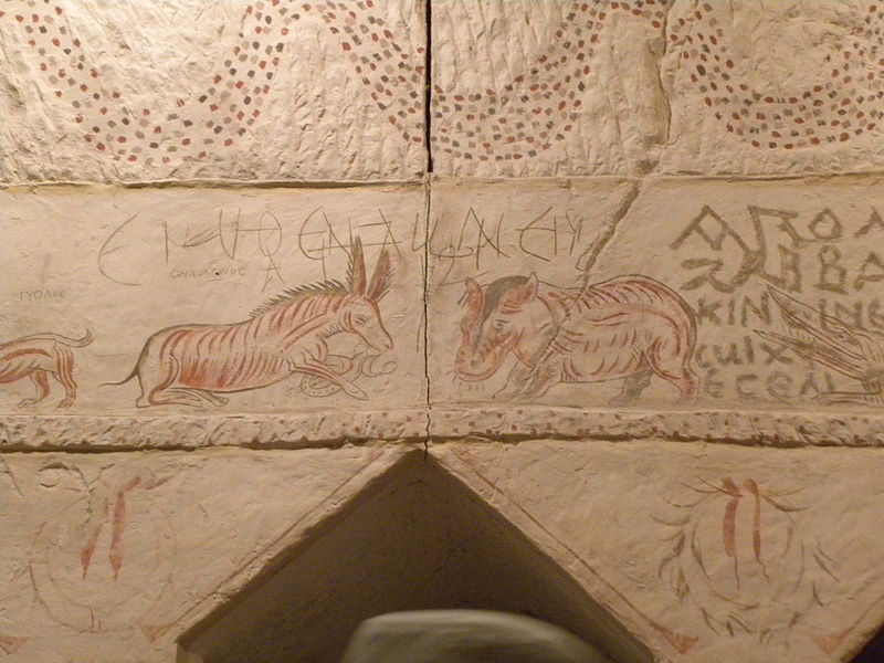 File:Hellenistic tomb paintings at Sidonian Burial Caves (8).jpg