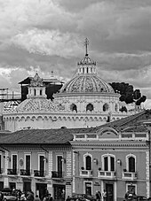 Dome roof of the La Compania in Quito viewed from the Plaza San Francisco Historic Center of Quito - World Heritage Site by UNESCO - Photo 088.JPG