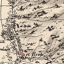 Al-Tira, Hayfa bölgesi için tarihi harita serisi (1870'ler) .jpg