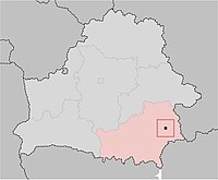 Položaj Gomela na karti Bjelorusije