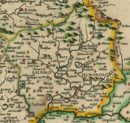 John Speed map of the Salford Hundred (1610)