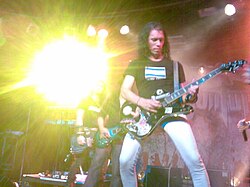 Sam Totman performing live with Dragonforce in Sydney, Australia on May 5th, 2007