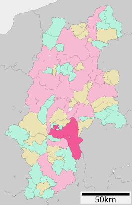 Situering van Ina in de prefectuur Nagano