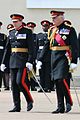 General officers wearing No.1 dress (left) and Frock coat (right) at the Sovereign's Parade, Sandhurst.