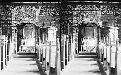 Interior Jostedal gereja, ca. Tahun 1898. (12609332724).jpg