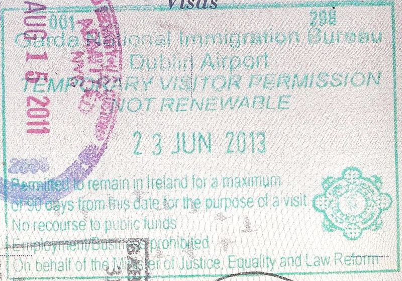 Ireland Passport stamp
