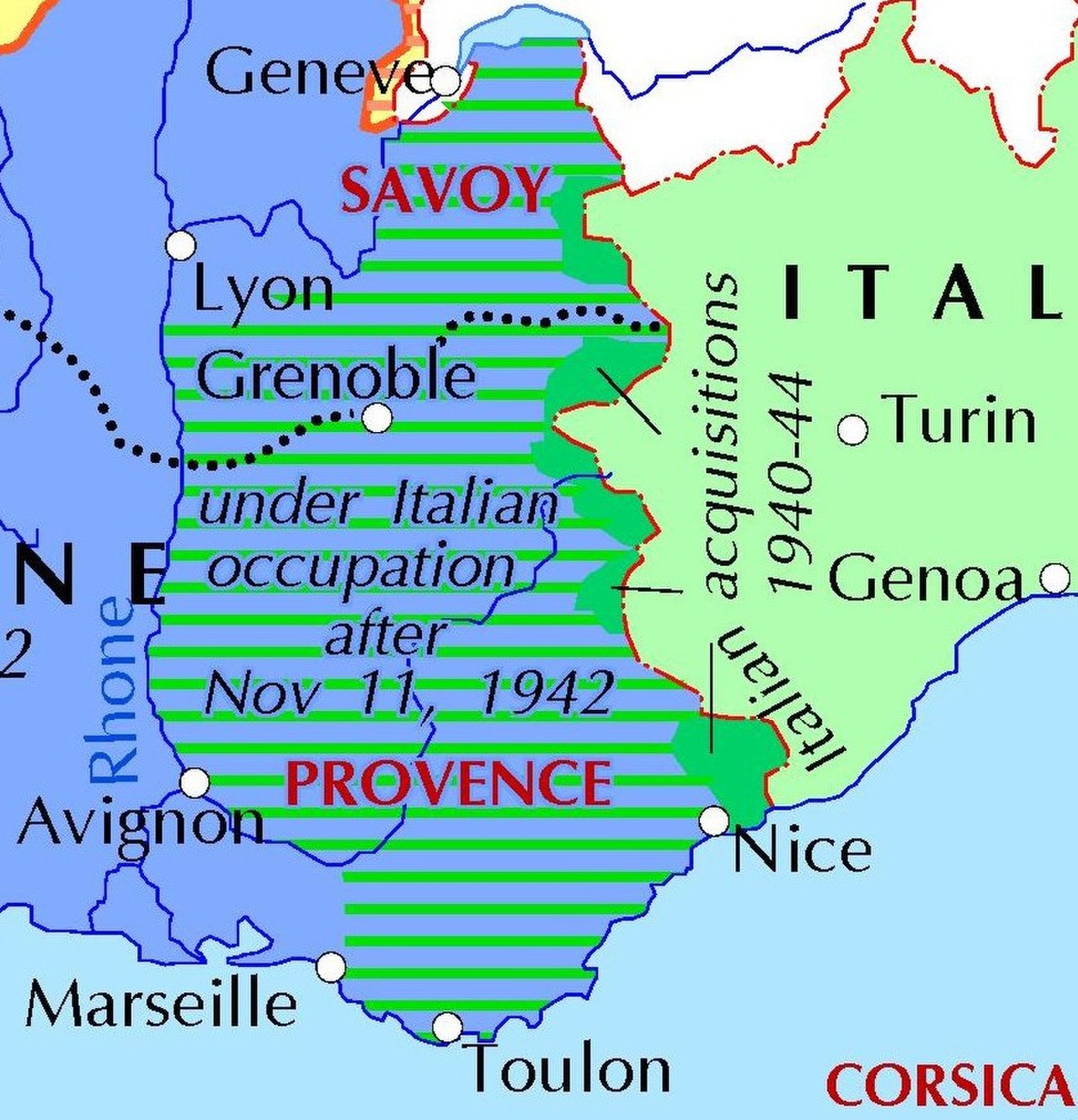 Occupation italienne du sud de la France