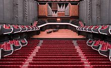 View of the auditorium from back stalls towards the stage and organ. Iwelam, Perth Concert Hall. Auditorium towards the Stage..jpg