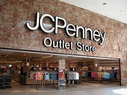 Mall entrance of the now-closed J. C. Penney outlet store at the Jamestown Mall in Florissant, Missouri (1998)