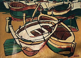 Le Port de Golfe-Juan (1957). (53 × 78 cm)