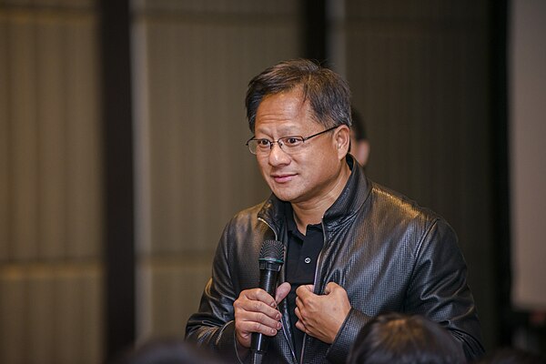 Jensen Huang, billionaire, founder and CEO of Nvidia, the largest AI conglomerate and the third largest company in the world as of March 2024