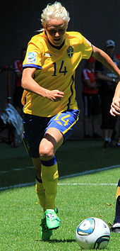 Öqvist in azione con la maglia della Nazionale