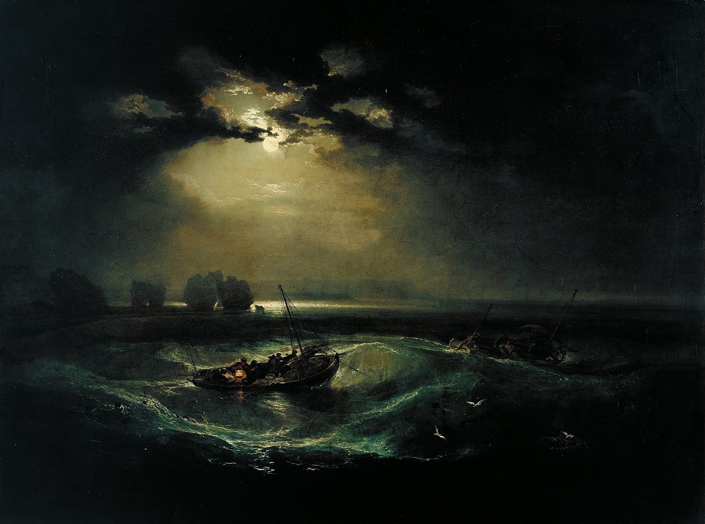J. M. W. Turner, Fishermen at the Sea, exhibited 1796, Tate Museum, London, UK. nocturnal paintings