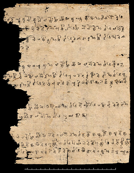 A document from Khotan written in Khotanese Saka, part of the Eastern Iranian branch of the Indo-European languages, listing the animals of the Chines