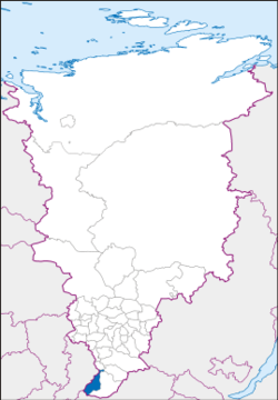 Location of Shushensky District in Krasnoyarsk Krai